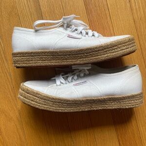 Superga ladies white rope sneakers Size 10